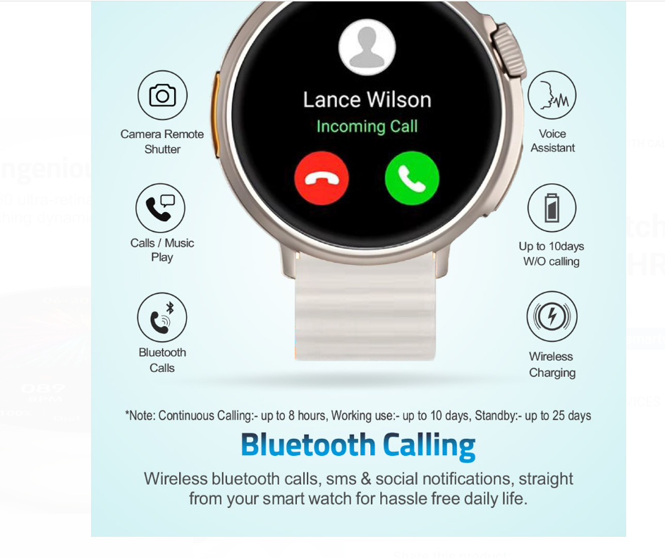 MT31 Smart Watch 1.52″ HD IP67 with Call Sports HR BP Body Temp - Image 5