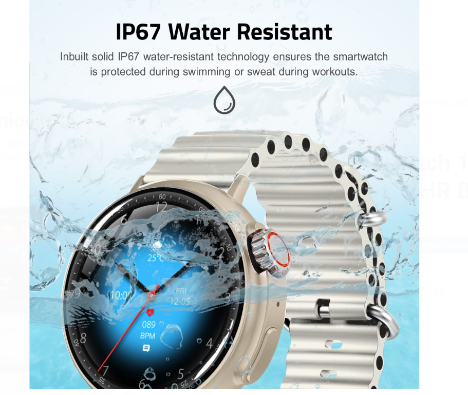 MT31 Smart Watch 1.52″ HD IP67 with Call Sports HR BP Body Temp - Image 2