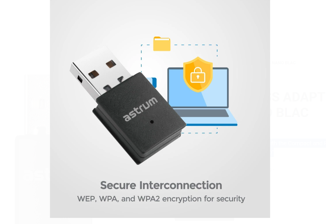ASTRUM NA300 WIRELESS ADAPTER 300MBPS NANO BLAC - Image 2