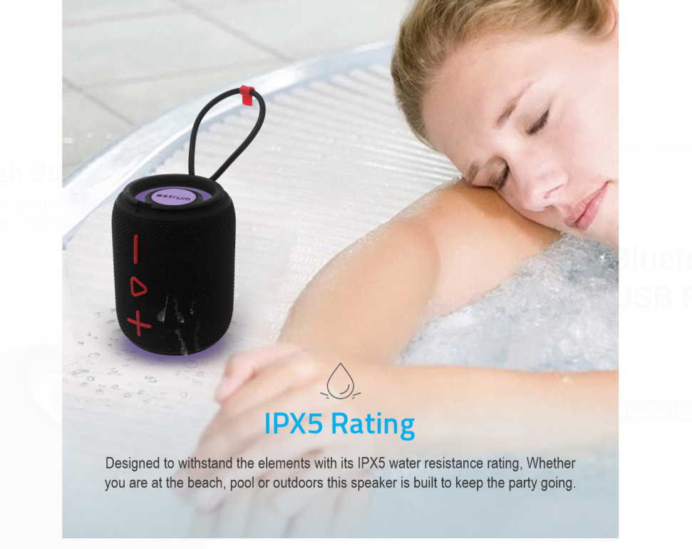 ASTRUM SP110 Portable Bluetooth Speaker 5.3, TF Card FM USB RGB Light TWS - Image 2