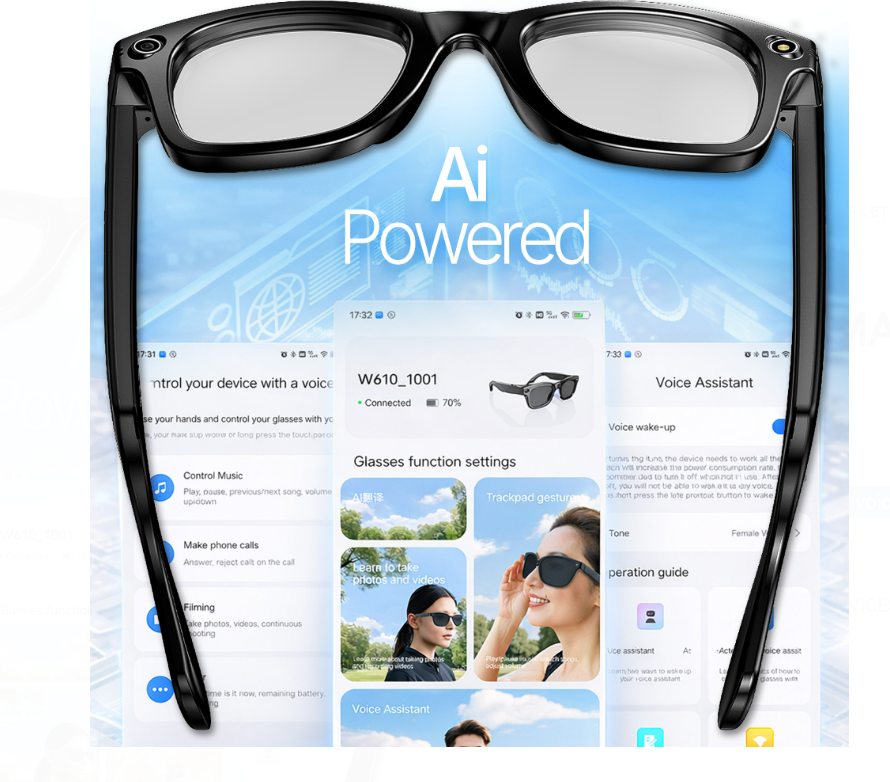 ASTRUM W600 SMART GLASSES AI CAM SPK BT - Image 5