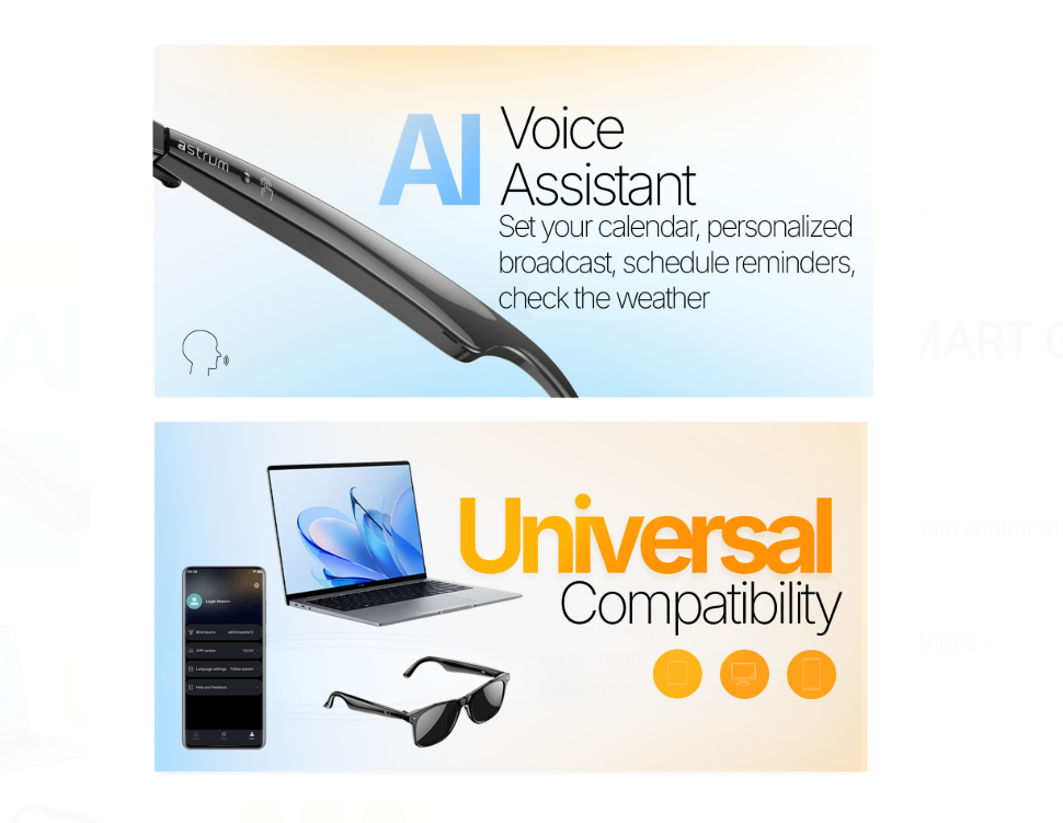 ASTRUM W100 SMART GLASS AI BT SPK - Image 5