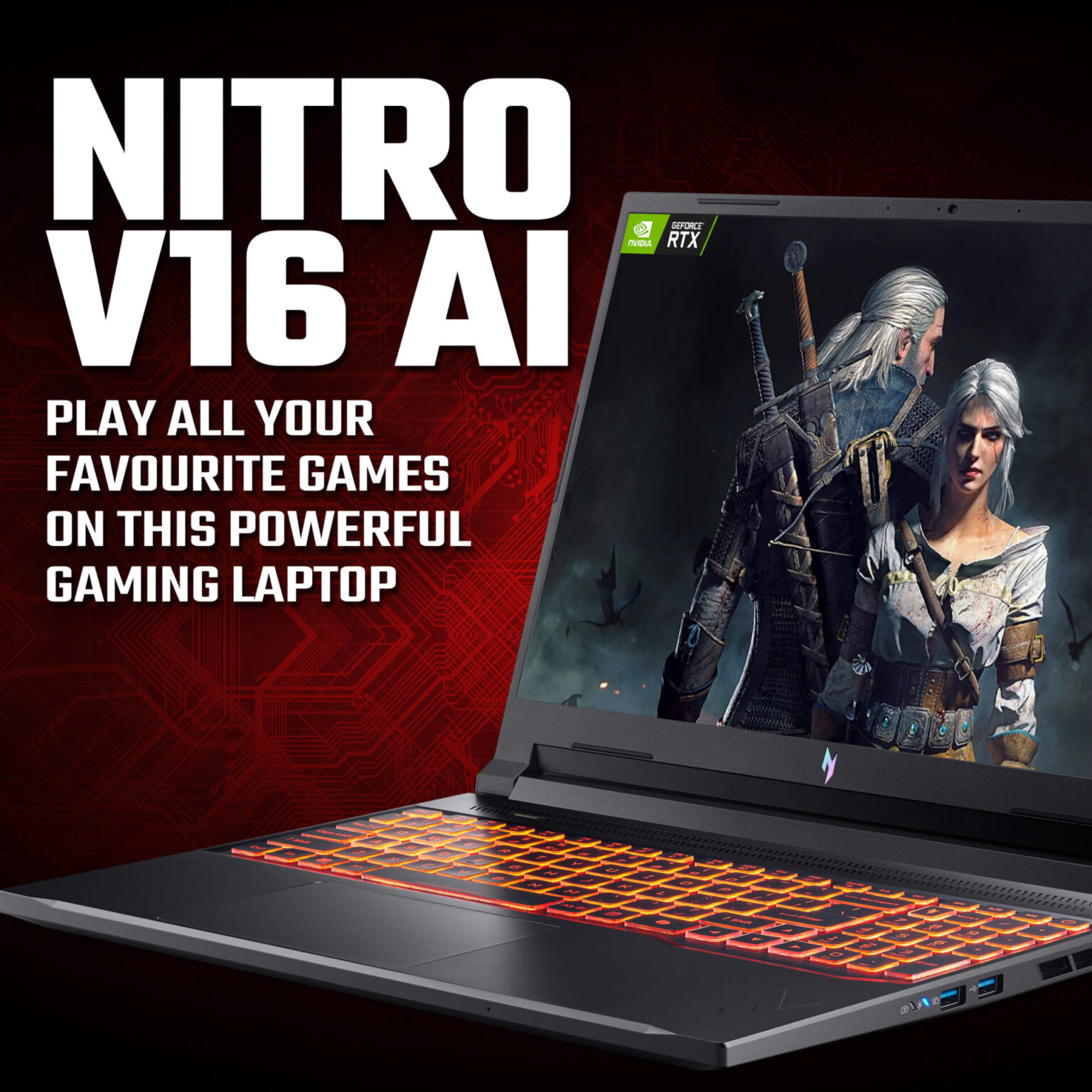 Acer NITRO V 16 Gaming Laptop 16″ | AMD Ryzen 5 | 16GB |1TB | RTX 5060 8GB | Windows 11 - Image 3