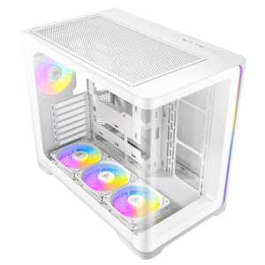 Antec C5 CURVED ARGB ATX | Micro-ATX | ITX ARGB Dual Chamber Mid-Tower Gaming Chassis – White