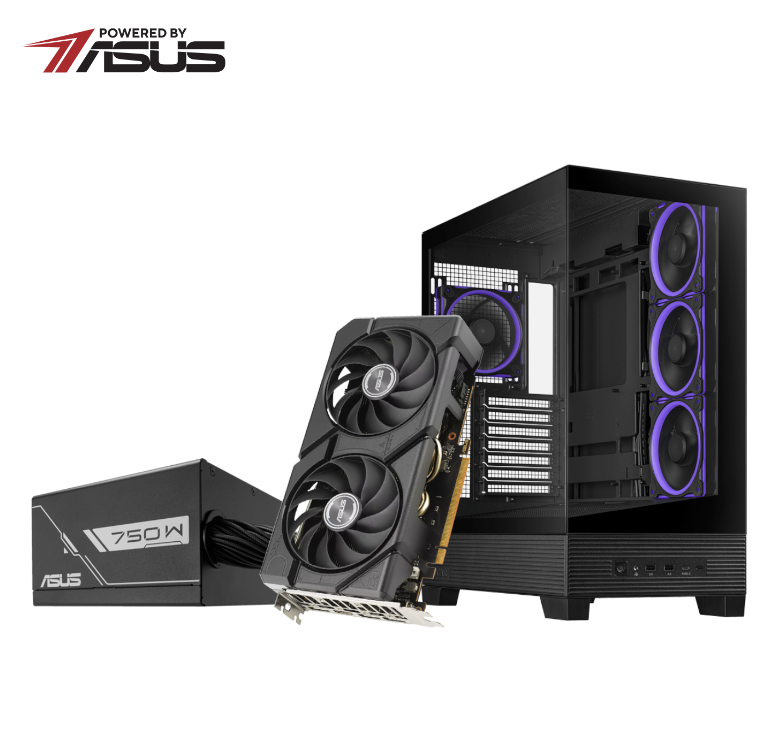 Asus UWM 2 Gaming Chassis/Graphics Card/Power Supply Combo (A31 PLUS | RX 7600 | PRIME 750W)